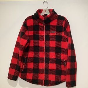 Columbia West Bend Buffalo Plaid Fleece Full Zip Jacket Size L